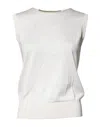 Dolce & Gabbana Cream Sleeveless Silk Round Neck Tank Top In White
