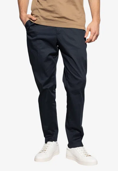 Dolce & Gabbana Creased Straight-leg Pants In Blue