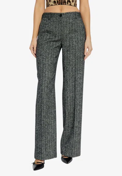 Dolce & Gabbana Creased Tailored Pants In Gray