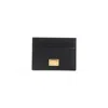 Dolce & Gabbana Black Dauphine Leather Card Holder In Black