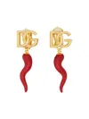 Dolce & Gabbana Dg Horn Drop Clip-on Earrings In Gold