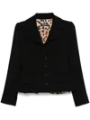 Dolce & Gabbana Wool Crepe Blazer Fitted Silhouette Epaulettes In Black