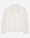 Dolce & Gabbana Crepe De Chine Blouse In White