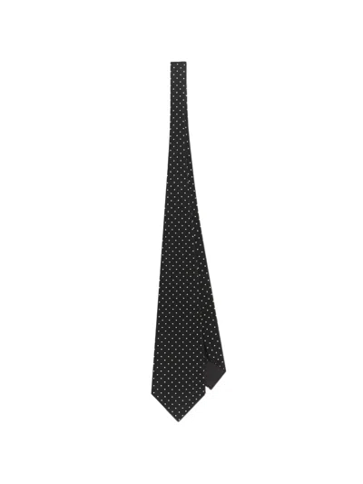 Dolce & Gabbana Crêpe De Chine Polka Dot-tie In Black