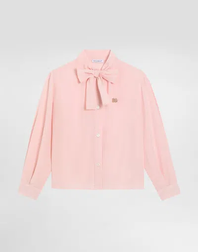 Dolce & Gabbana Crepe De Chine Shirt In Pink