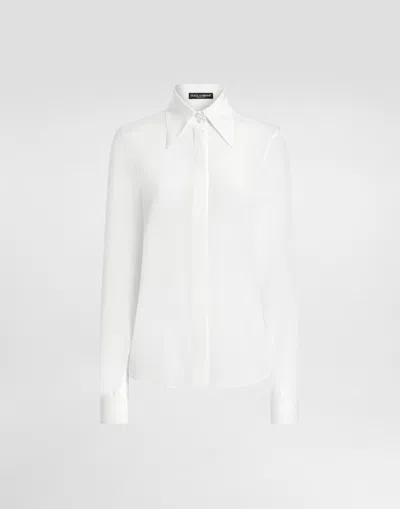 Dolce & Gabbana Crêpe De Chine Shirt In White