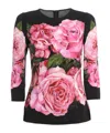 Dolce & Gabbana Crepe Floral Blouse In Pink