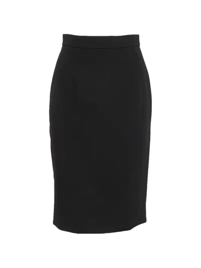 Pre-owned Dolce & Gabbana Crepe Pencil Skirt In Black