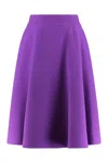 Dolce & Gabbana Wool Midi Skirt In Purple