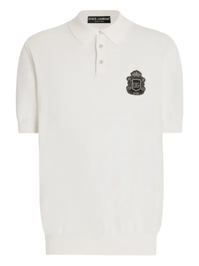 Dolce & Gabbana Short-sleeved Polo Shirt In White