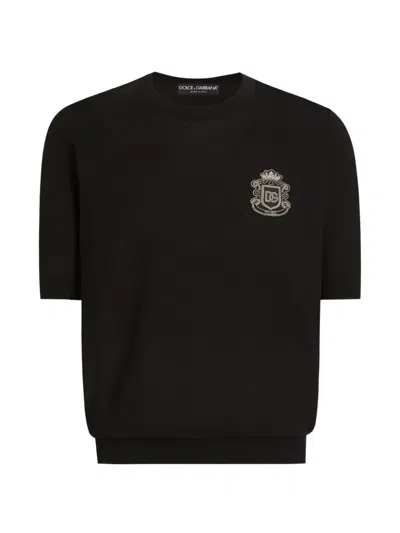 Dolce & Gabbana Crest Crew-neck T-shirt In Black