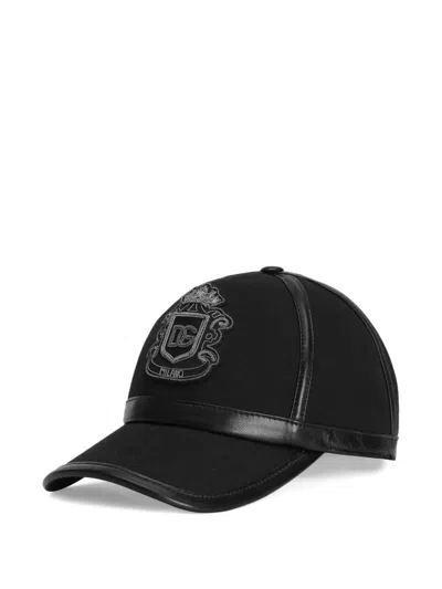 Dolce & Gabbana Crest-embroidered Baseball Cap In Black