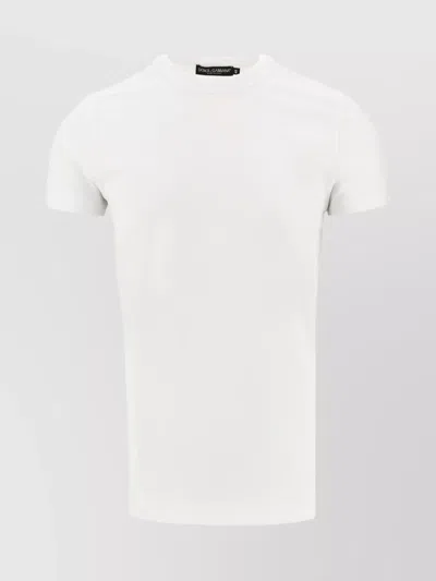 Dolce & Gabbana Crew Neck Cotton-blend T-shirt With Short Sleeves In White