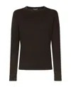 Dolce & Gabbana Long-sleeved Overdyed Jersey T-shirt In White