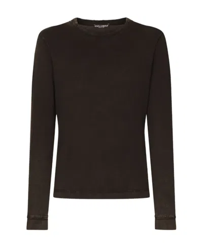 DOLCE & GABBANA DOLCE  GABBANA LONG-SLEEVED CREWNECK T-SHIRT