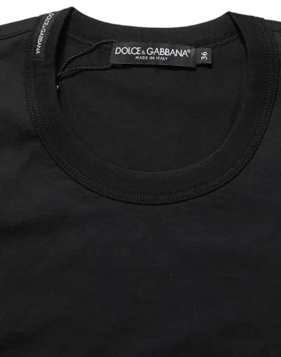 Dolce & Gabbana Crew Neck Cotton T-shirt In Black