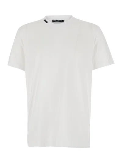 Dolce & Gabbana Crew Neck Cotton T-shirt In White