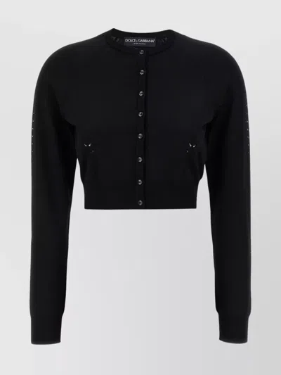DOLCE & GABBANA CREW NECK CROPPED LENGTH CARDIGAN