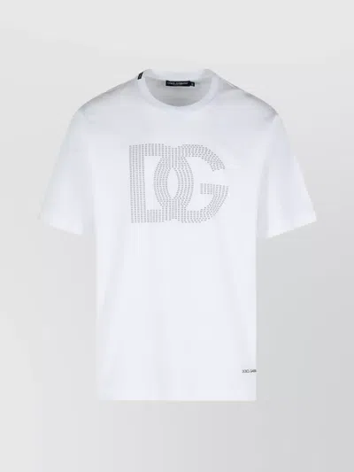 DOLCE & GABBANA CREW NECK EMBELLISHED DESIGN SHORT SLEEVES