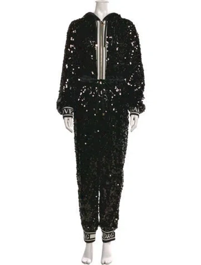 Pre-owned Dolce & Gabbana Crew Neck Jumpsuit W/ Tags In Black