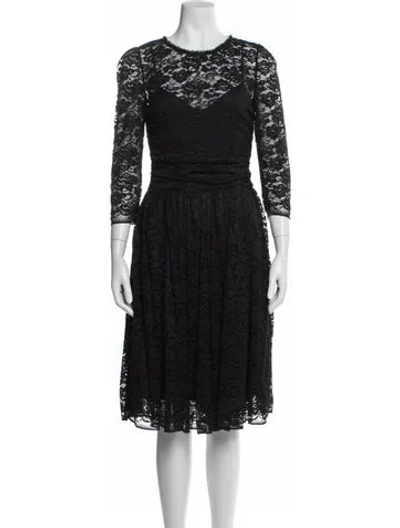 Pre-owned Dolce & Gabbana Crew Neck Knee-length Dress In Black