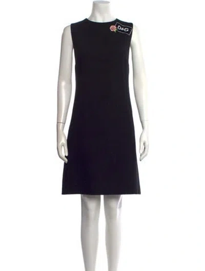 Pre-owned Dolce & Gabbana Crew Neck Knee-length Dress In Black