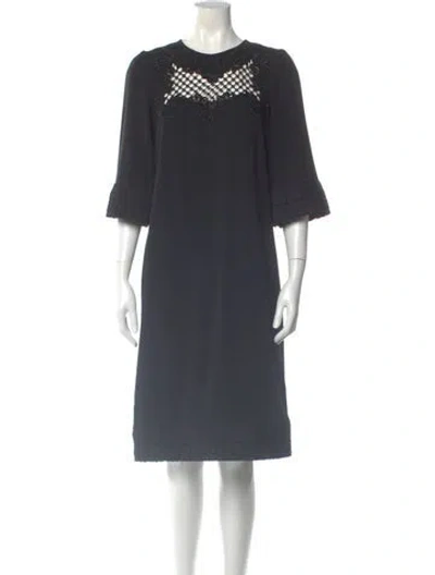 Pre-owned Dolce & Gabbana Crew Neck Knee-length Dress In Gray