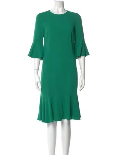 Pre-owned Dolce & Gabbana Crew Neck Knee-length Dress In Green