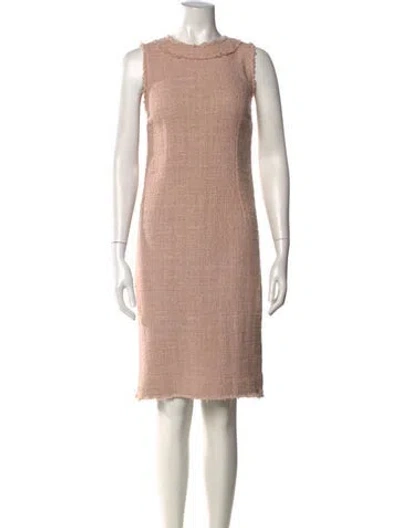 Pre-owned Dolce & Gabbana Crew Neck Knee-length Dress In Pink
