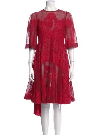 Pre-owned Dolce & Gabbana Crew Neck Knee-length Dress In Red