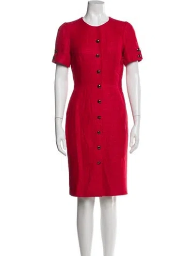 Pre-owned Dolce & Gabbana Crew Neck Knee-length Dress W/ Tags In Red