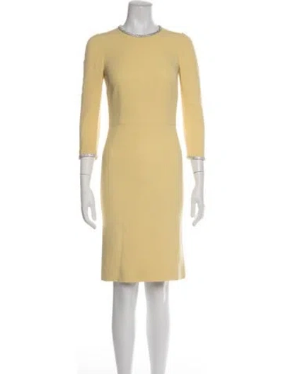 Pre-owned Dolce & Gabbana Crew Neck Knee-length Dress In Yellow