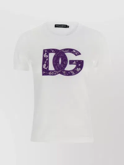 DOLCE & GABBANA CREW NECK LACE T-SHIRT