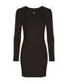 Dolce & Gabbana Short Milano Rib Dress With Dg Logo In Black