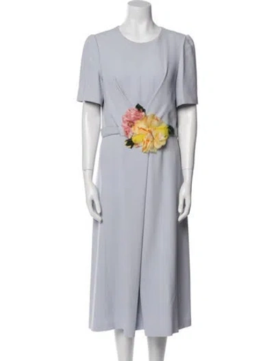 Pre-owned Dolce & Gabbana Crew Neck Long Dress In Blue