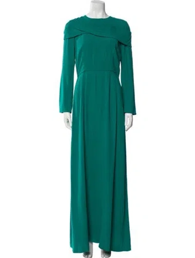 Pre-owned Dolce & Gabbana Crew Neck Long Dress In Green