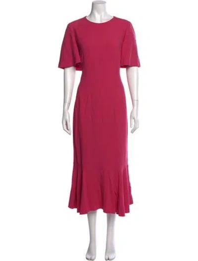 Pre-owned Dolce & Gabbana Crew Neck Long Dress In Pink