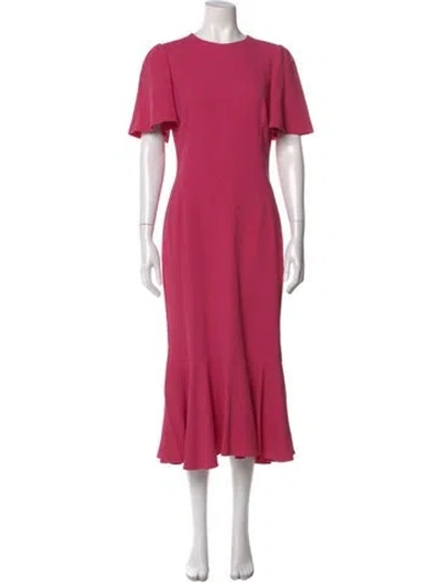 Pre-owned Dolce & Gabbana Crew Neck Long Dress In Pink