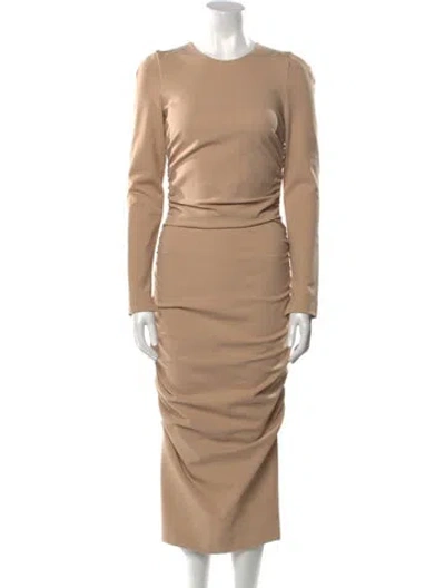 Pre-owned Dolce & Gabbana Crew Neck Long Dress W/ Tags In Red
