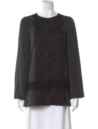 Pre-owned Dolce & Gabbana Crew Neck Long Sleeve Blouse In Grey
