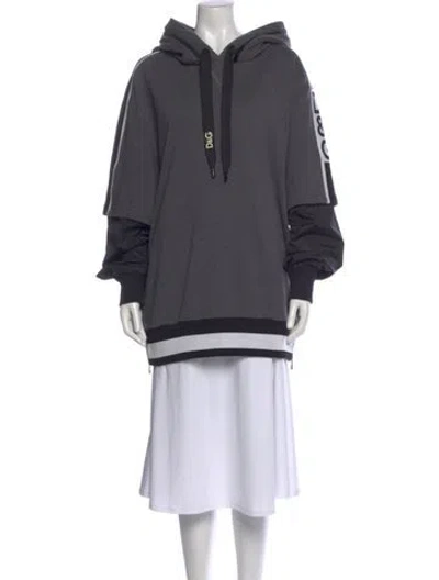 Pre-owned Dolce & Gabbana Crew Neck Long Sleeve Hoodie In Gray
