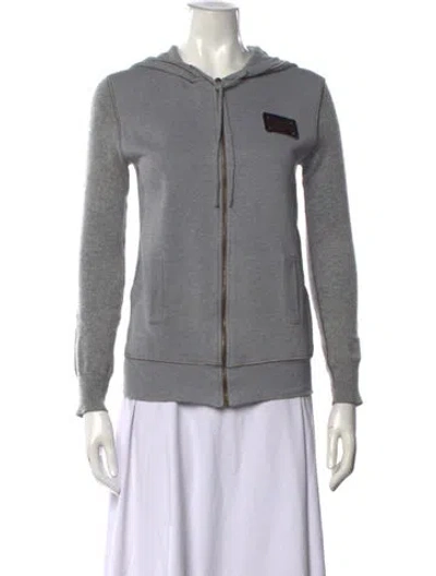 Pre-owned Dolce & Gabbana Crew Neck Long Sleeve Hoodie In Gray