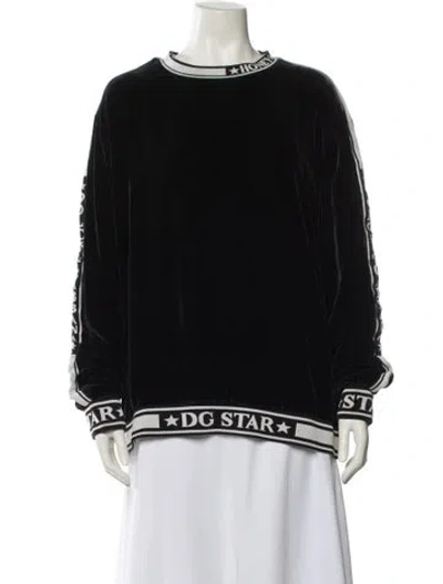 Pre-owned Dolce & Gabbana Crew Neck Long Sleeve Sweatshirt In Black