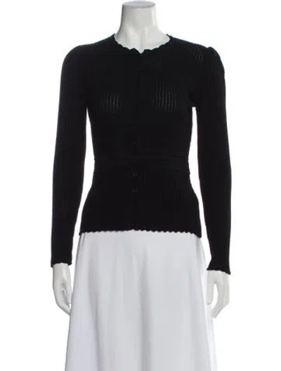 Pre-owned Dolce & Gabbana Crew Neck Long Sleeve Top In Black