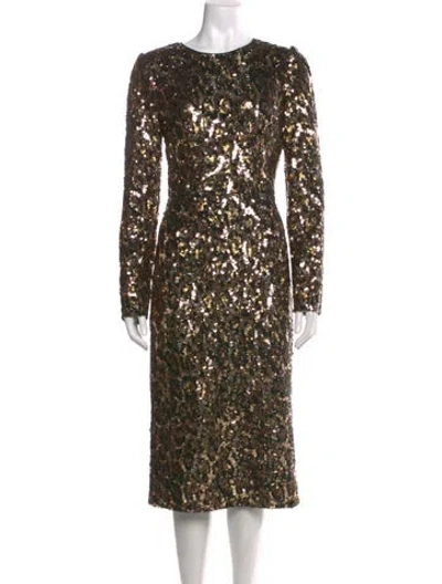 Pre-owned Dolce & Gabbana Crew Neck Midi Length Dress