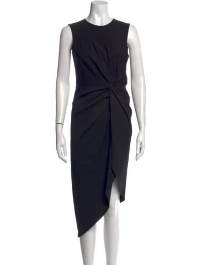 Pre-owned Dolce & Gabbana Crew Neck Midi Length Dress In Black