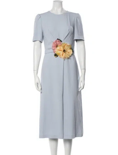 Pre-owned Dolce & Gabbana Crew Neck Midi Length Dress In Blue