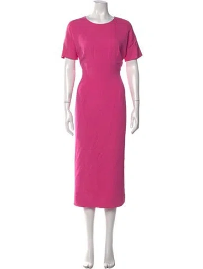 Pre-owned Dolce & Gabbana Crew Neck Midi Length Dress In Pink