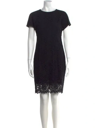 Pre-owned Dolce & Gabbana Crew Neck Mini Dress In Black