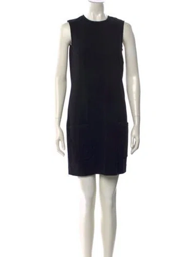 Pre-owned Dolce & Gabbana Crew Neck Mini Dress In Black